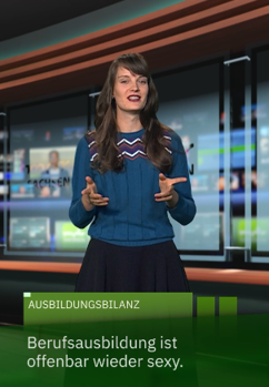 Lisa Gerth präsentiert das SachsenUpdate für den Instagram-Account von MDR Sachsen